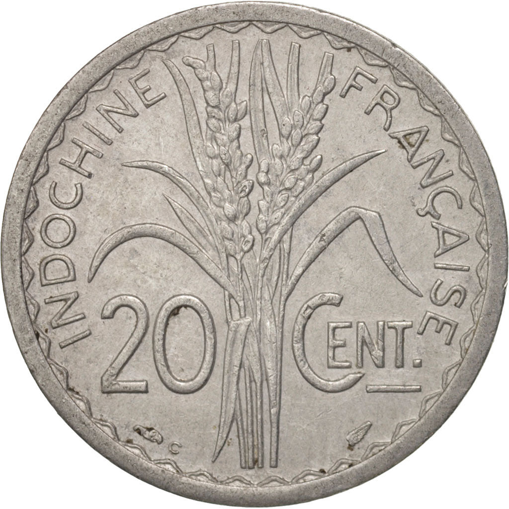 FRENCH INDO-CHINA, 20 Cents, 1945, Paris, TTB+, Aluminium, KM:29.1
