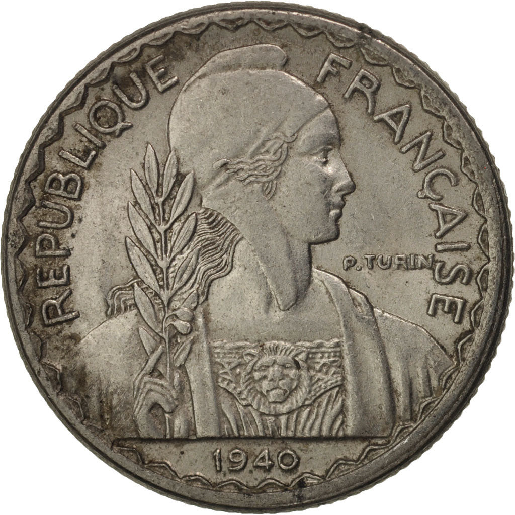 Coin, FRENCH INDO-CHINA, 10 Cents, 1940, Paris, AU(50-53), Nickel, KM:21.1