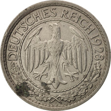 Munten, Duitsland, Weimarrepubliek, 50 Reichspfennig, 1928, Muldenhütten, ZF