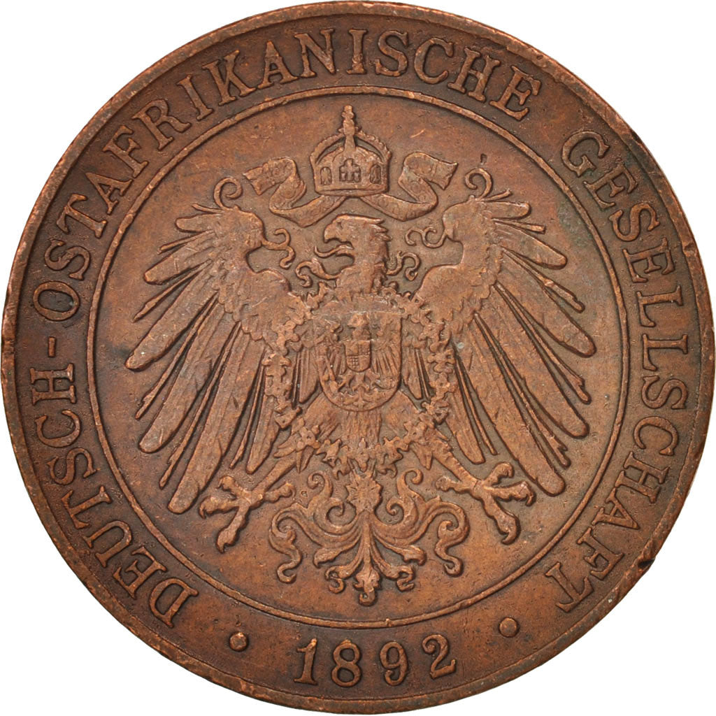AFRICA ORIENTALE TEDESCA, Wihelm II, Pesa, 1892, BB+, Rame, KM:1