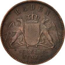 Coin, German States, BADEN, Friedrich I, Kreuzer, 1868, AU(50-53), Copper