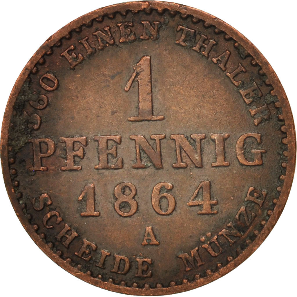 Moneta, Stati tedeschi, ANHALT-BERNBURG, Alexander Carl, Pfennig, 1864, BB