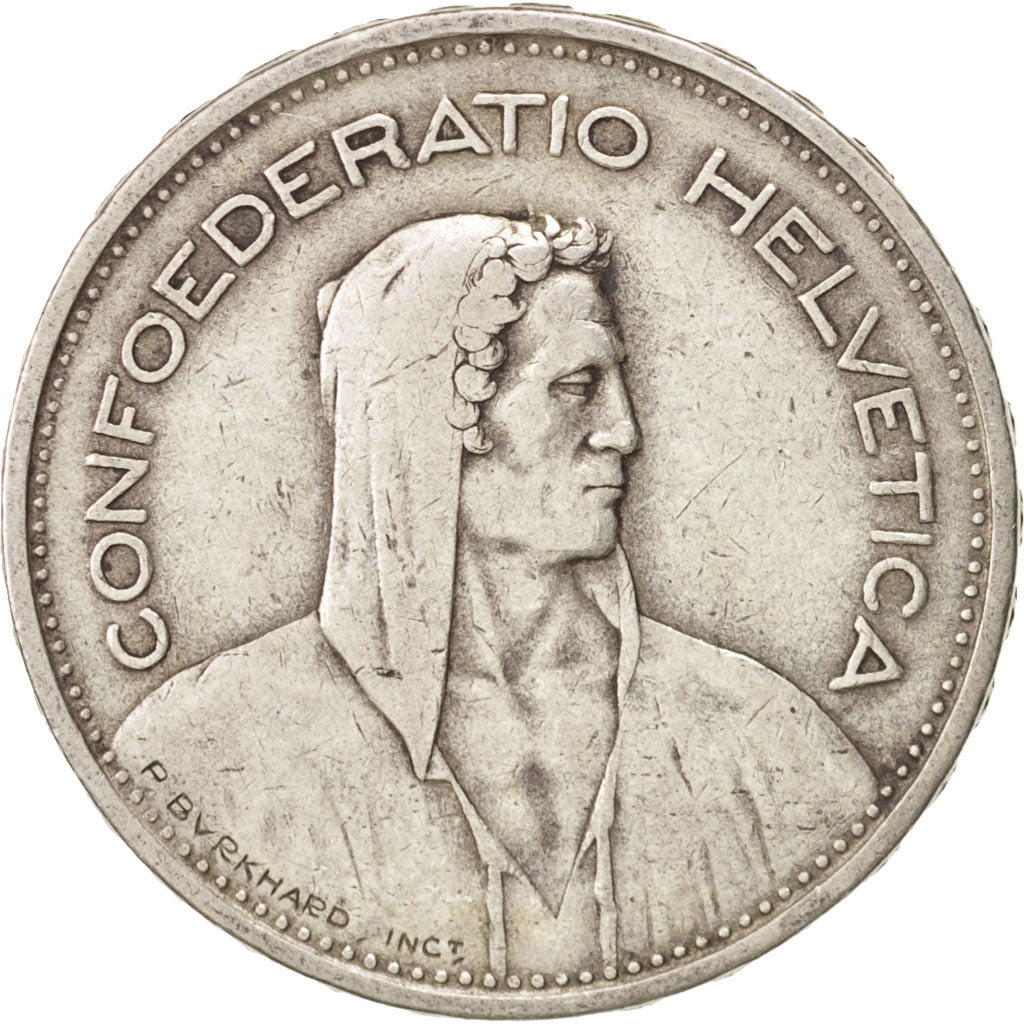 Switzerland, 5 Francs, 1933, Bern, EF(40-45), Silver, KM:40