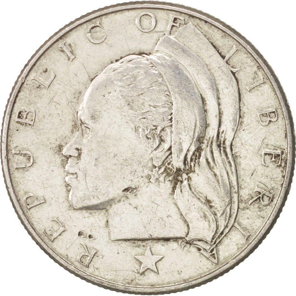 Liberia, 50 Cents, 1960, Heaton, EF(40-45), Silver, KM:17