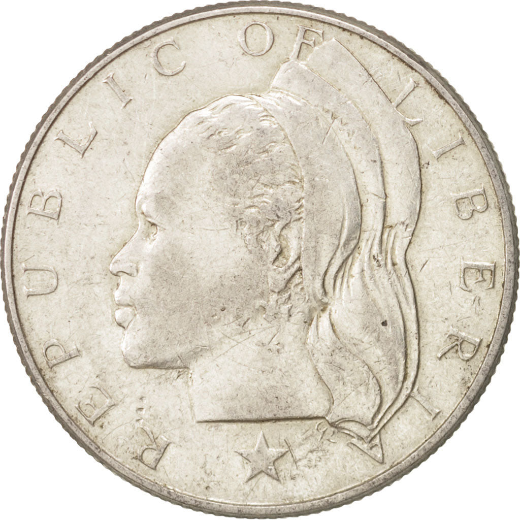 Coin, Liberia, 50 Cents, 1960, Heaton, AU(50-53), Silver, KM:17