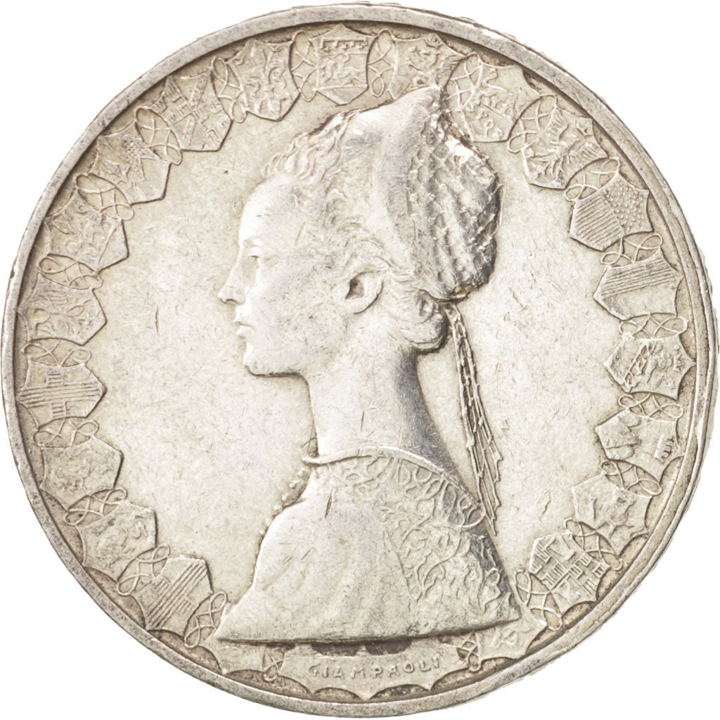 Italy, 500 Lire, 1958, Rome, AU(50-53), Silver, KM:98