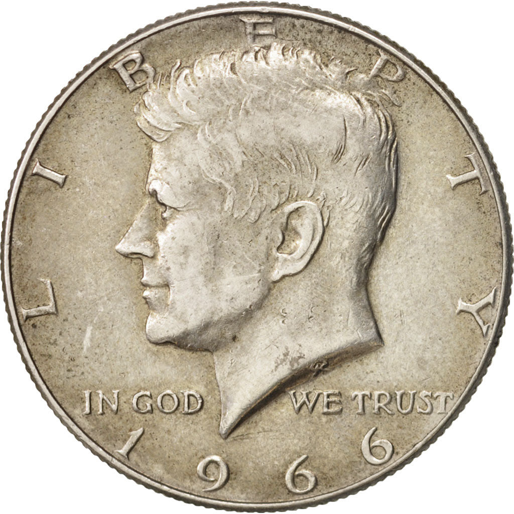 Coin, United States, Kennedy Half Dollar, Half Dollar, 1966, U.S. Mint