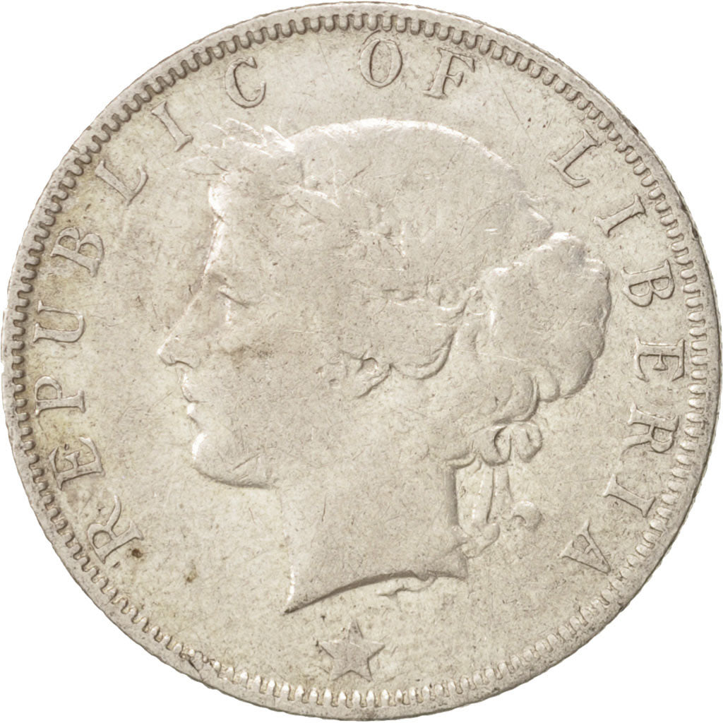 Coin, Liberia, 25 Cents, 1906, Heaton, Birmingham, England, VF(20-25), Silver