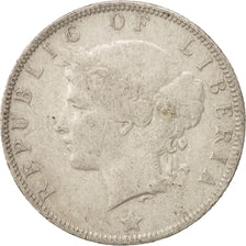 Coin, Liberia, 25 Cents, 1906, Heaton, Birmingham, England, VF(20-25), Silver