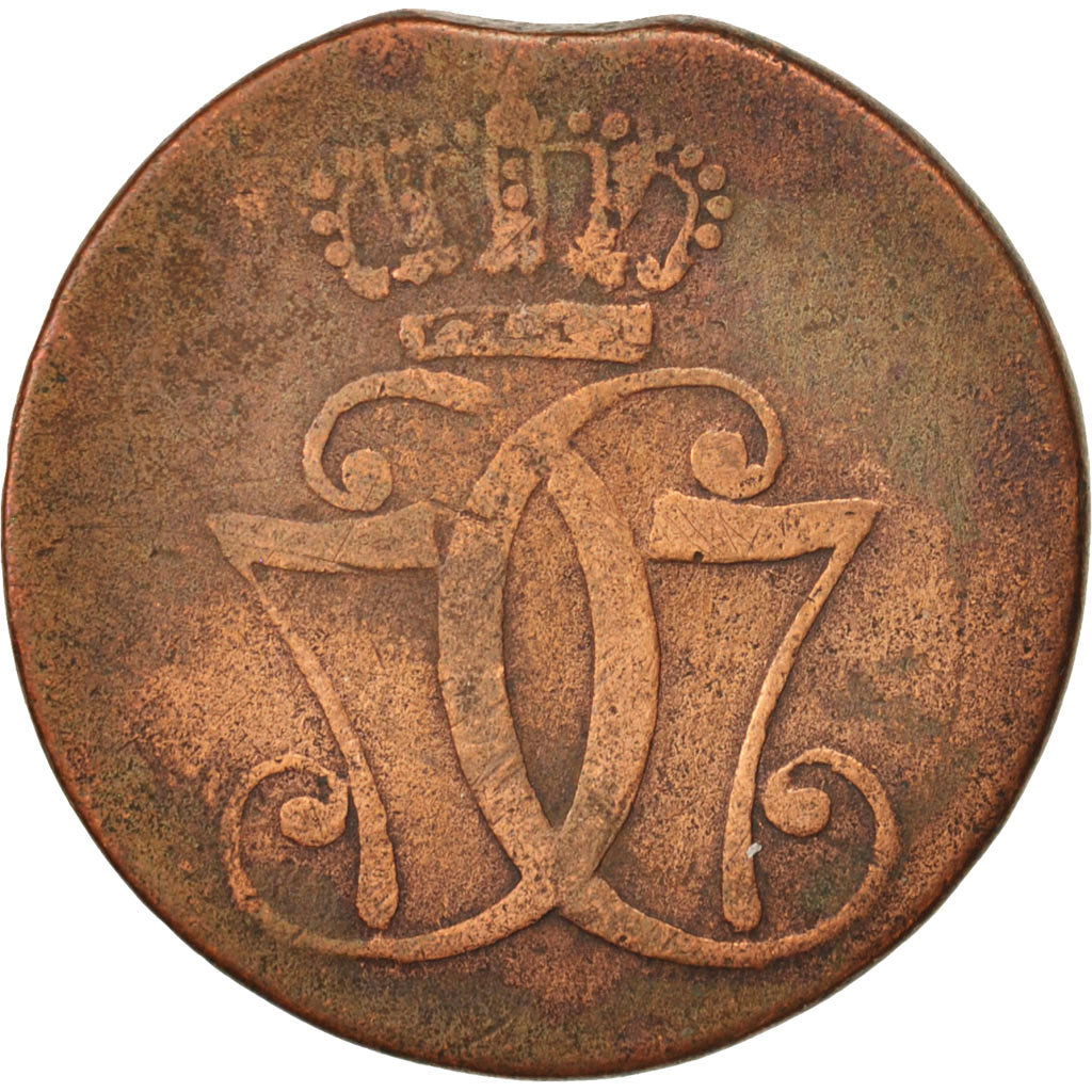 Coin, Denmark, Christian VII, Skilling, 1771, VF(20-25), Copper, KM:616.1