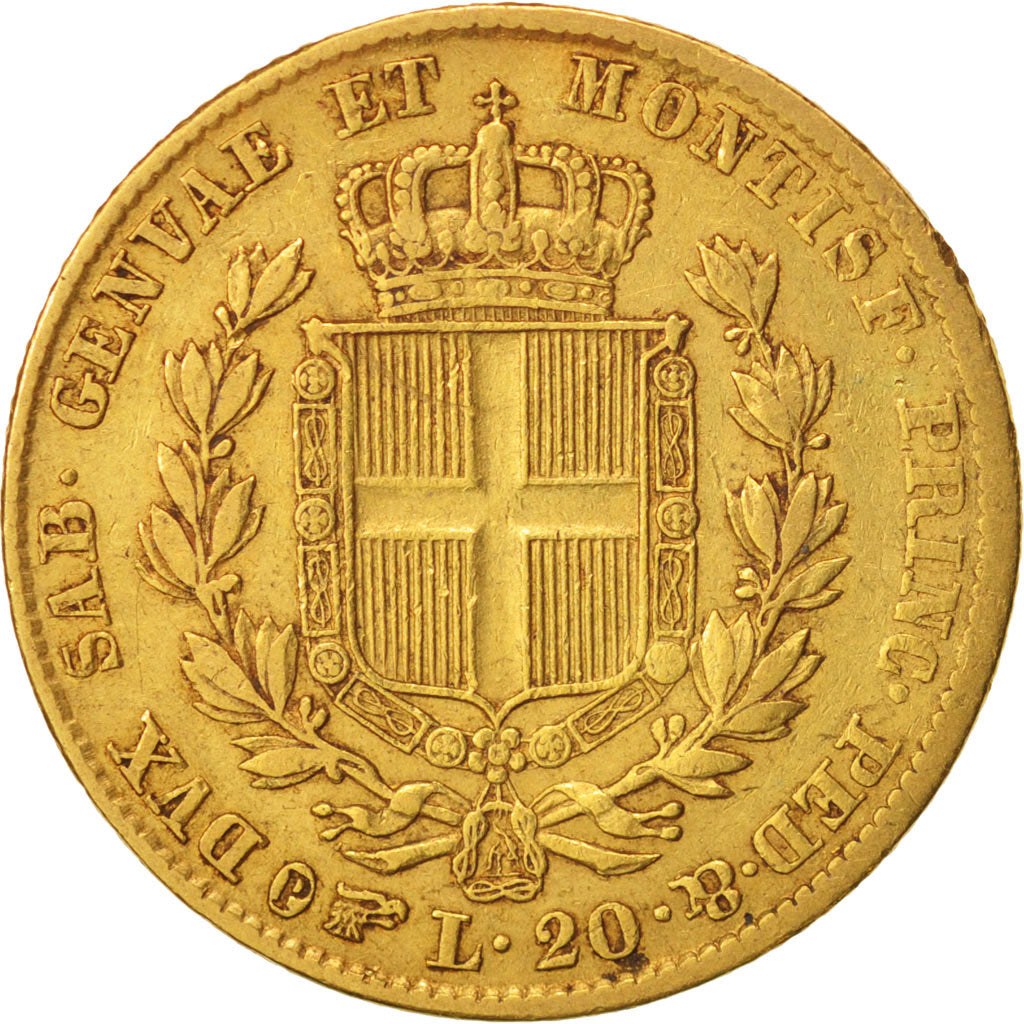 Coin, ITALIAN STATES, SARDINIA, Carlo Alberto, 20 Lire, 1847, Torino, AU(50-53)