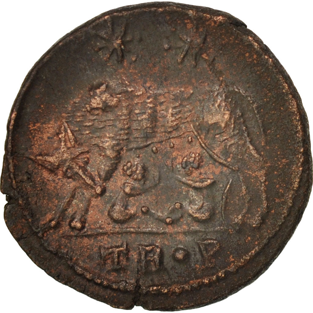 Constantine I, Nummus, 332-333, Trier, AU(50-53), Copper, RIC:VII 542 star