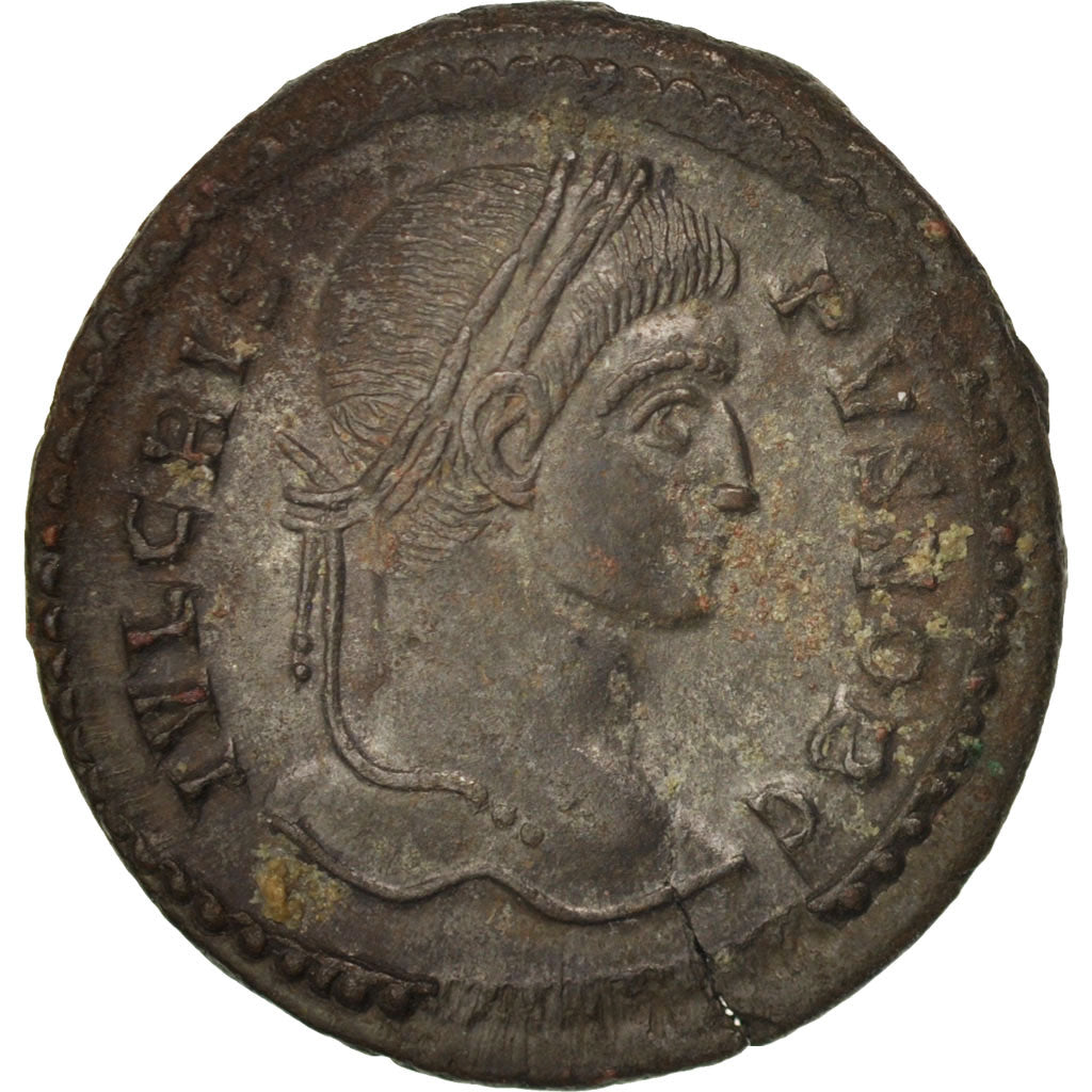 Coin, Crispus, Nummus, 323-324, Trier, AU(55-58), Copper, RIC:VII 440 S