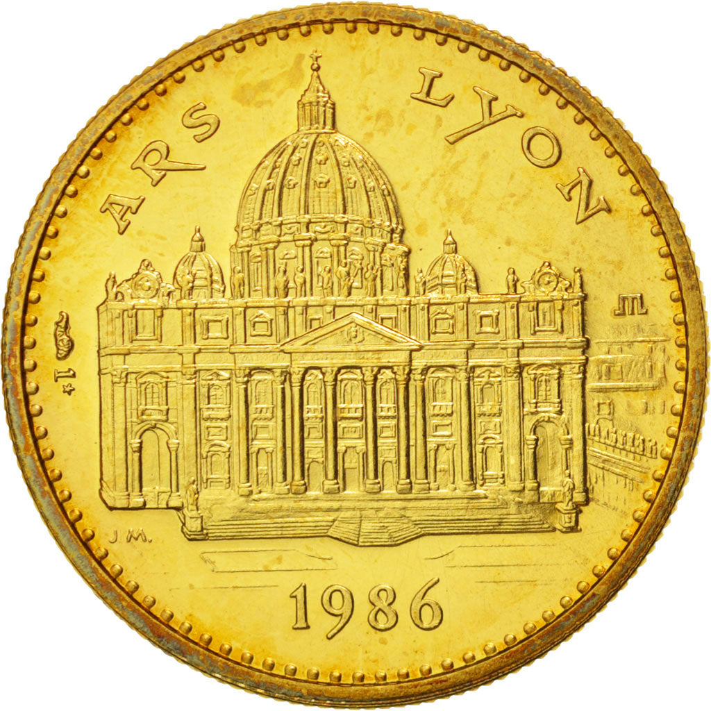 France, Medal, Jean-Paul II, 1986 Ars-Lyon, Religions & beliefs, MS(65-70)