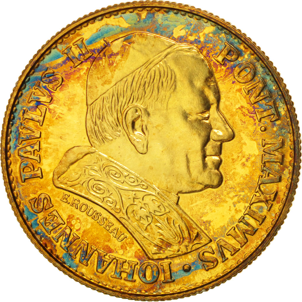 Francia, Medal, Jean-Paul II, 1983 Lisieux, Religions & beliefs, FDC, Vermeil