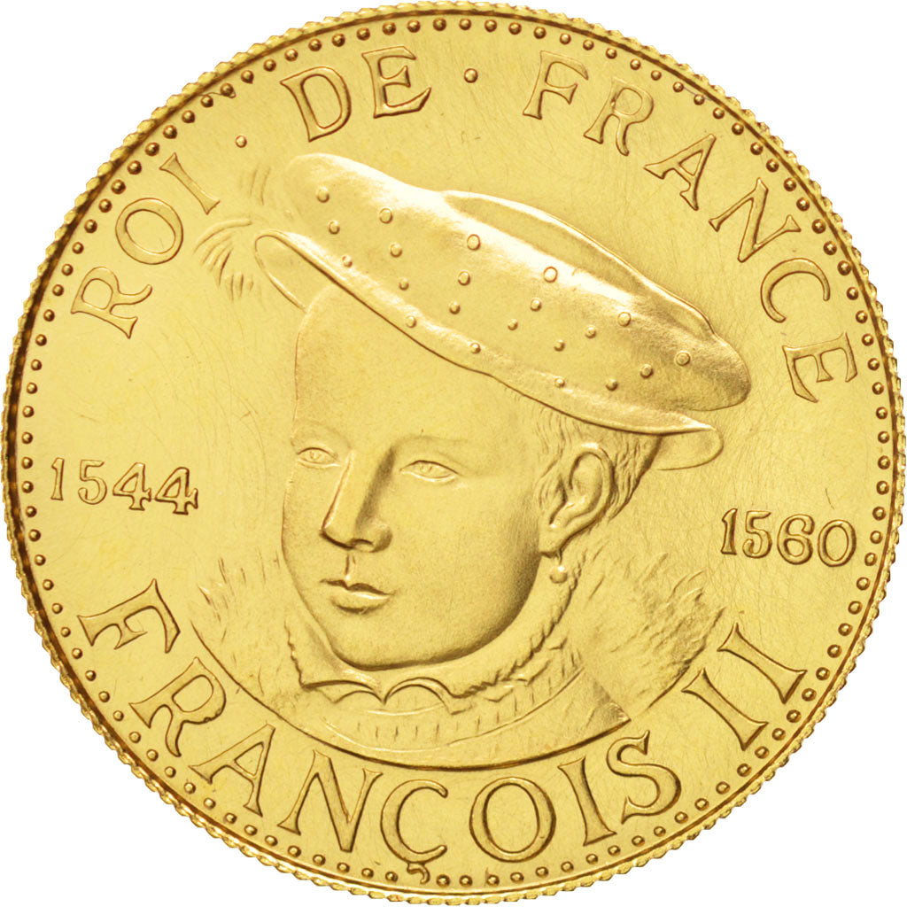 France, Medal, Roi de France, François II, History, MS(65-70), Gold