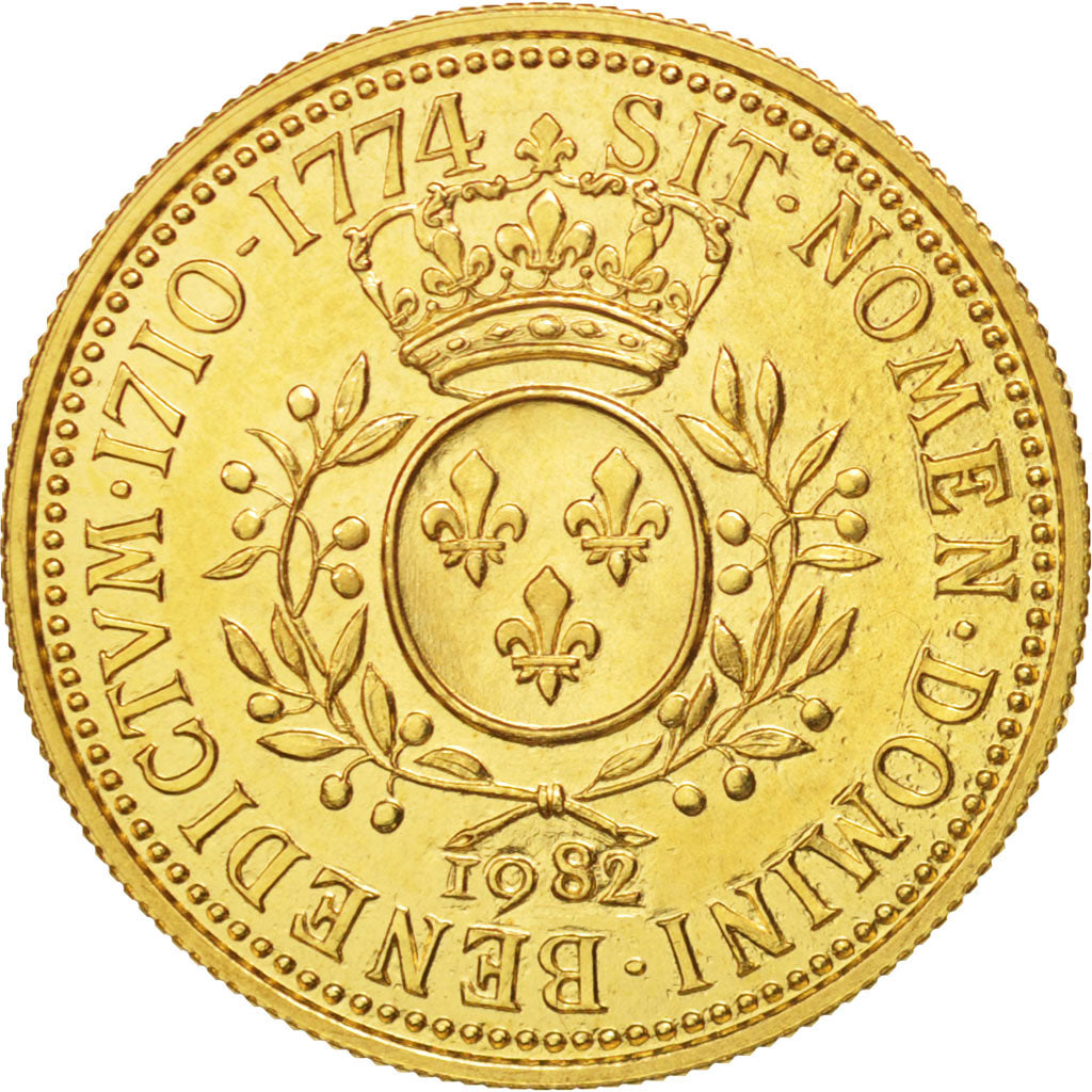 Francia, Medal, Roi de France, Louis XV, History, 1982, FDC, Oro