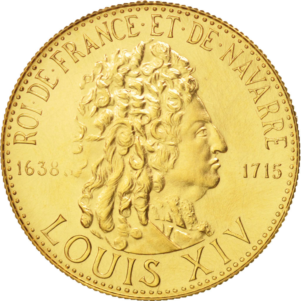 Francia, Medal, Les rois de France, Louis XIV, Louis XIV, History, FDC, Oro