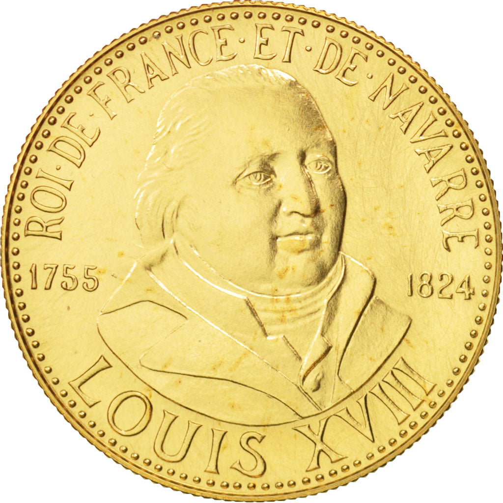 Francia, Medal, Les rois de France, Louis XVIII, Louis XVIII, History, FDC, Oro