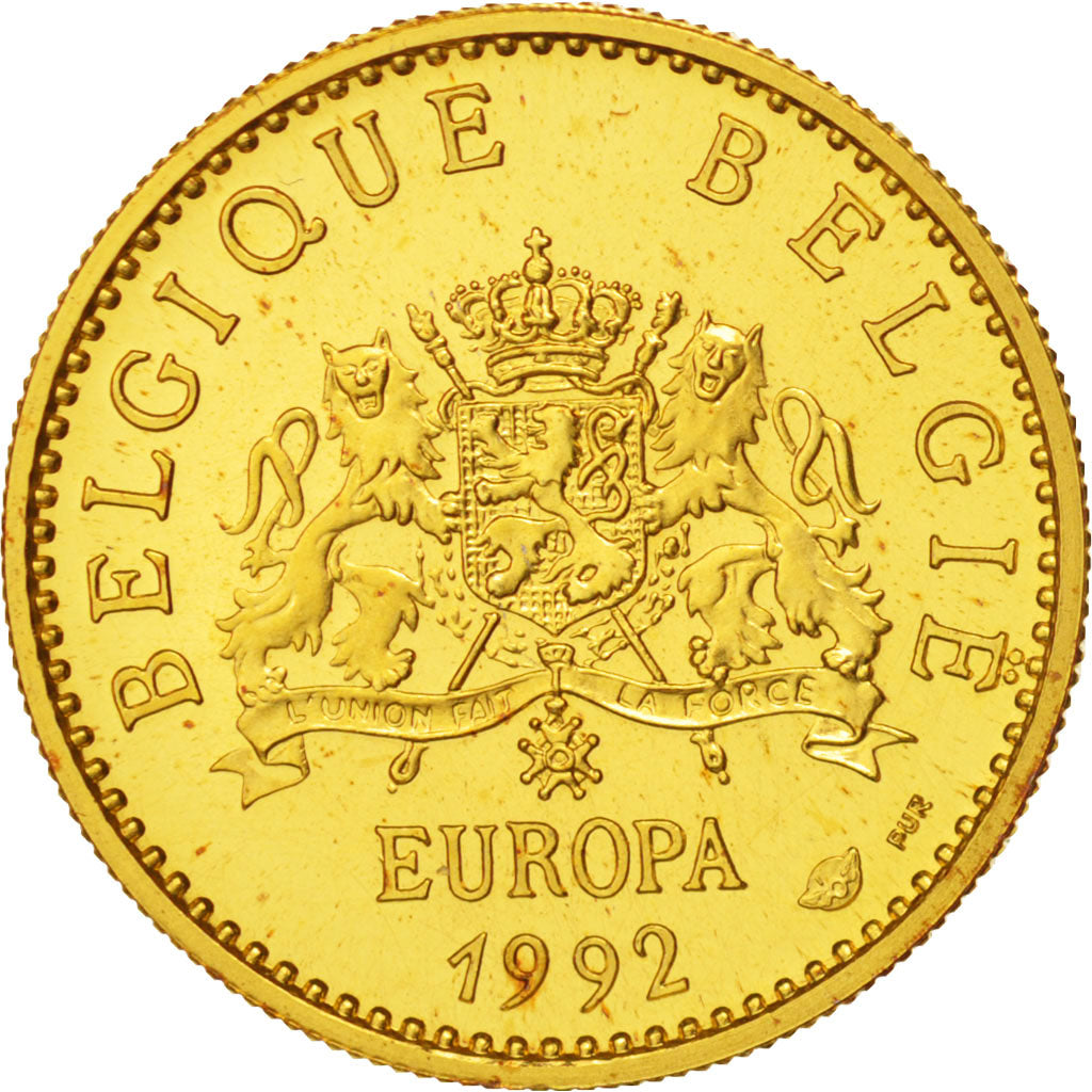 Belgium, Medal, Baudouin Ier et Fabiola, History, 1992, MS(65-70), Gold