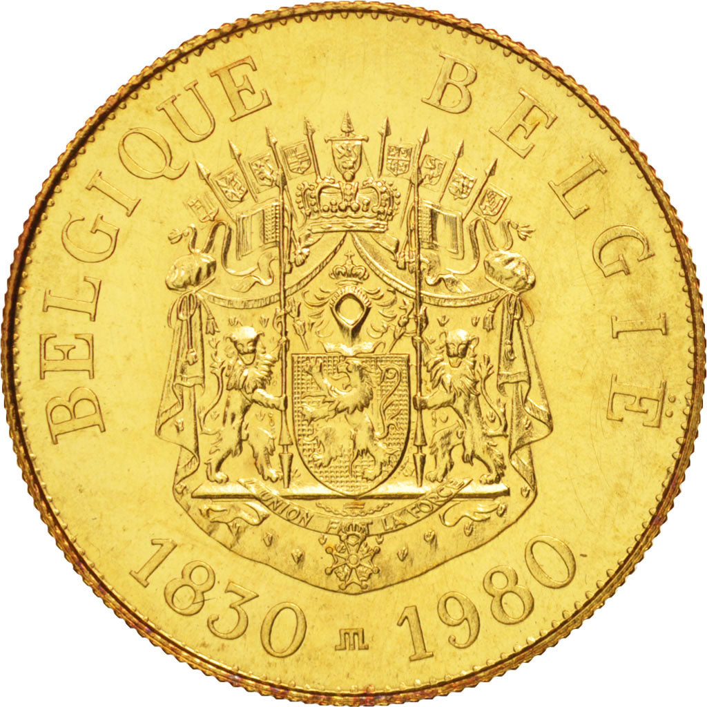 Belgium, Medal, Belgique, Baudouin I, History, 1980, MS(65-70), Gold
