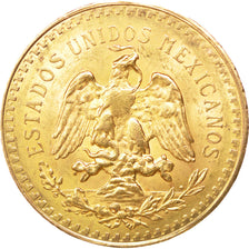 MEXICO, 50 Pesos, 1925, Mexico City, KM #481, AU(55-58), Gold, 37, 41.67