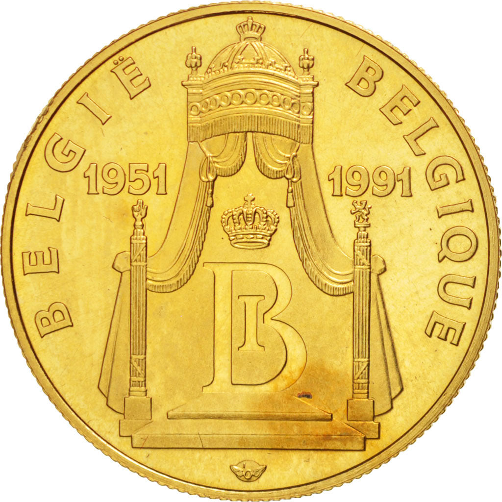 Belgique, Medal, Belgique, Baudouin I, History, 1991, FDC, Or