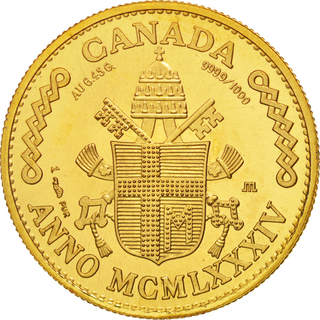 France, Medal, Jean-Paul II, Canada, Religions & beliefs, MS(65-70), Gold