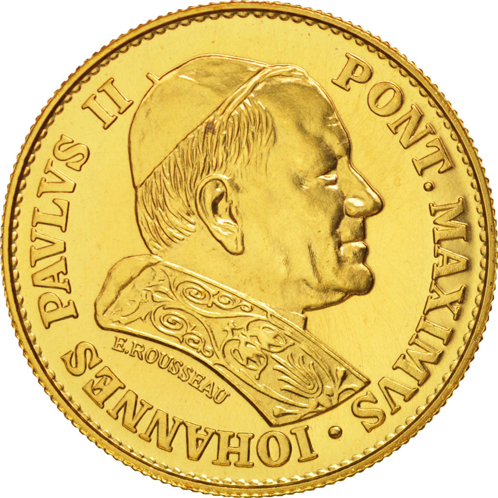 France, Medal, Jean-Paul II, 1983 Lourdes, Religions & beliefs, MS(65-70), Gold