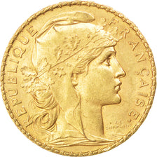 FRANCE, Marianne, 20 Francs, 1901, KM #847, AU(55-58), Gold, Gadoury #1064, 6.48