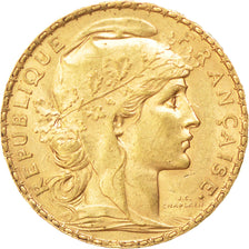 FRANCE, Marianne, 20 Francs, 1901, KM #847, AU(55-58), Gold, Gadoury #1064, 6.45