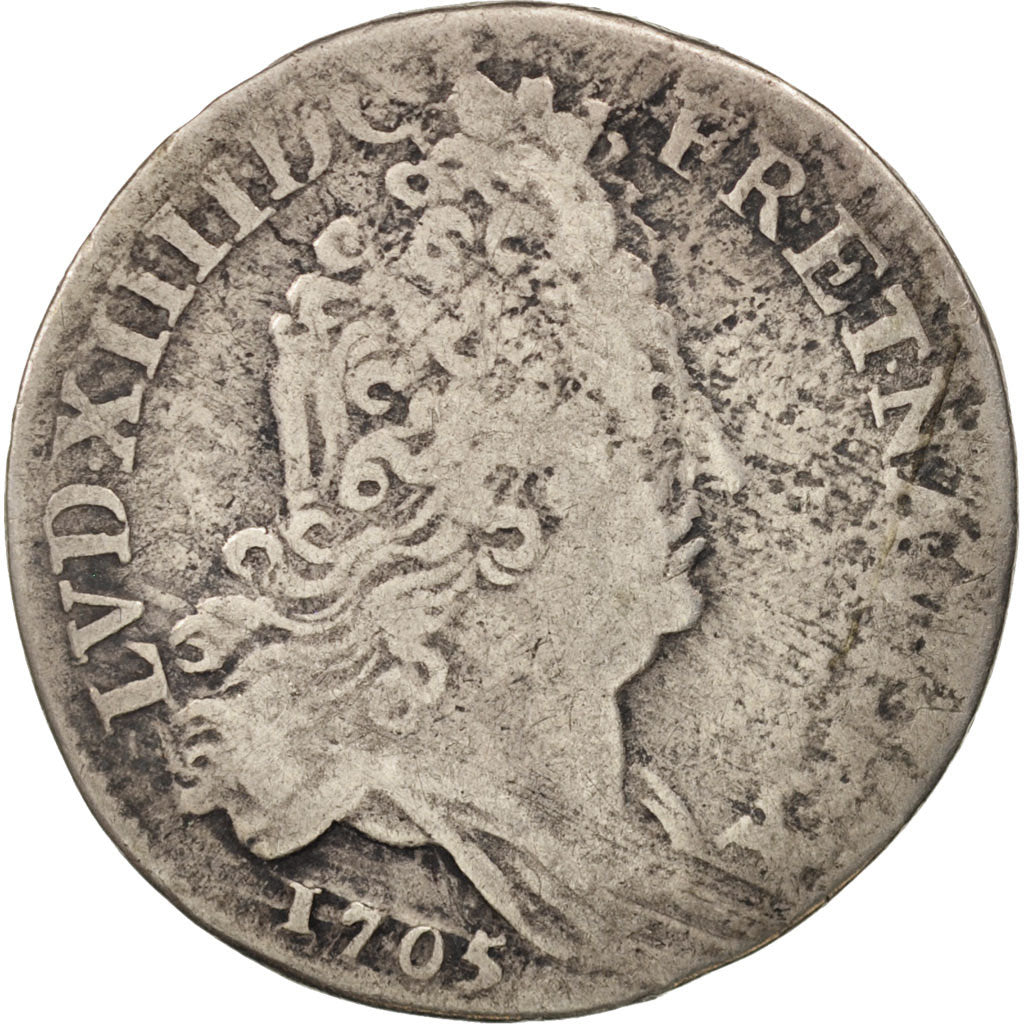 France, Louis XIV, 10 Sols aux insignes, 10 Sols-1/8 Ecu, 1705, Paris