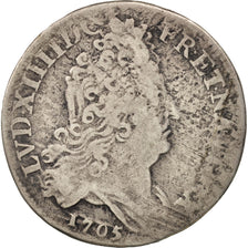 France, Louis XIV, 10 Sols aux insignes, 10 Sols-1/8 Ecu, 1705, Paris