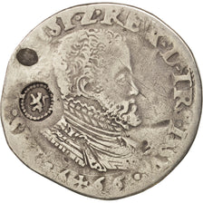 Spanish Netherlands, 1/5 Écu, Philip II, 1566, Hasselt, VF(30-35), Silver
