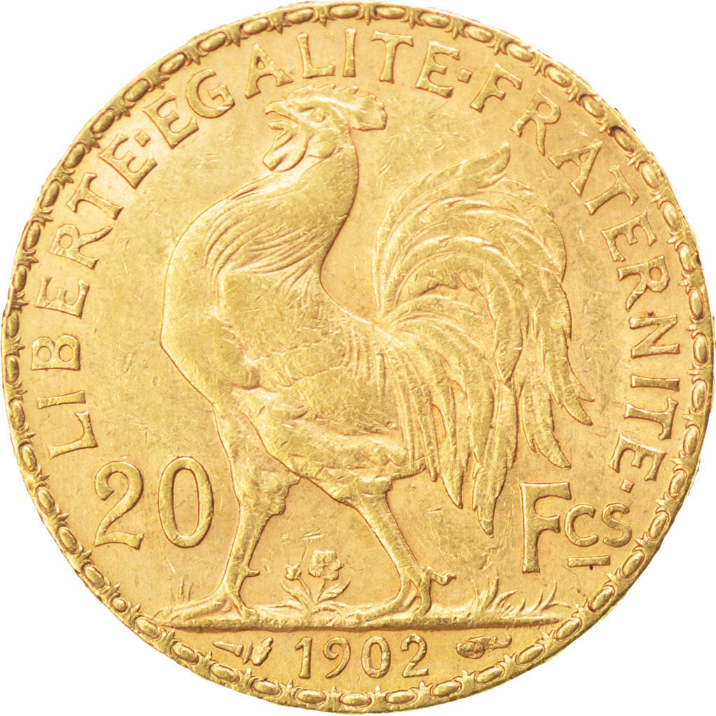 FRANCE, Marianne, 20 Francs, 1902, KM #847, AU(55-58), Gold, Gadoury #1064, 6.45