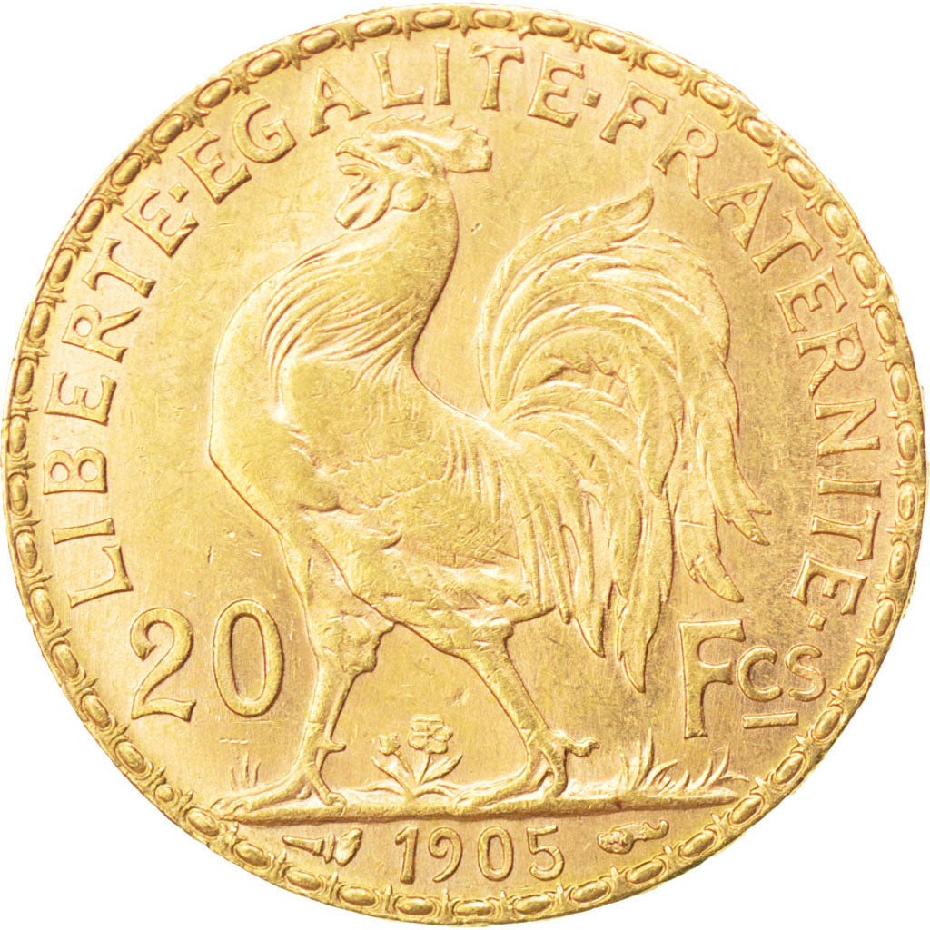 FRANCE, Marianne, 20 Francs, 1905, KM #847, MS(63), Gold, Gadoury #1064, 6.45