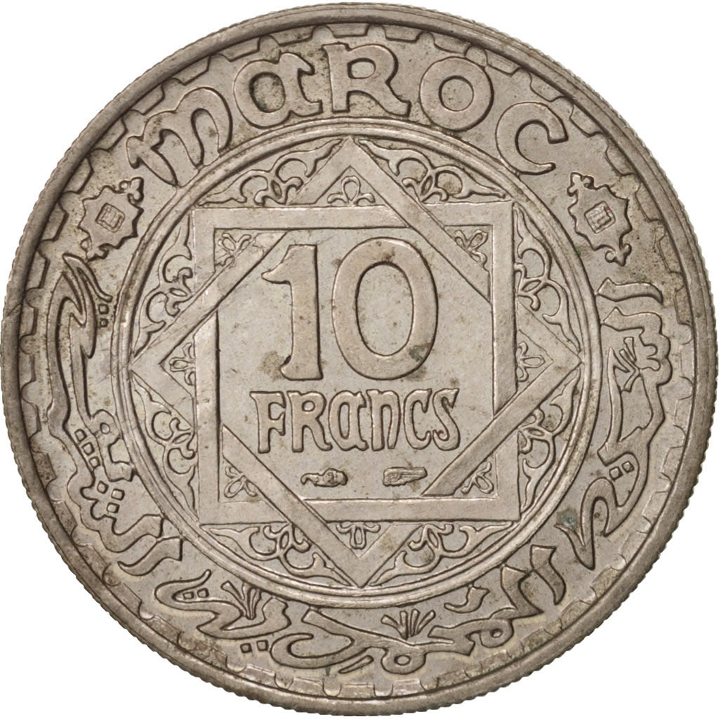 Coin, Morocco, Mohammed V, 10 Francs, 1946, Paris, MS(60-62), Copper-nickel