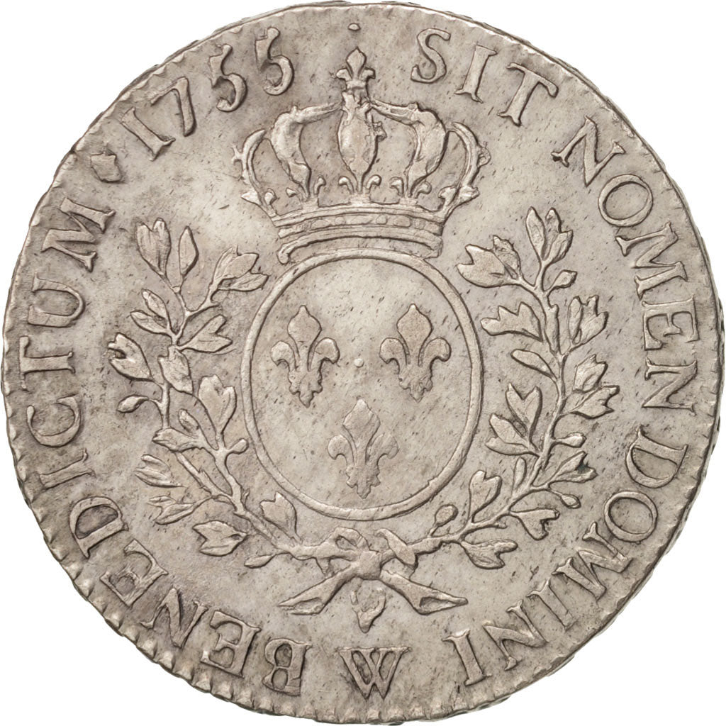 France, Louis XV, 1/2 Écu au bandeau, 1/2 ECU, 44 Sols, 1755, Lille, AU(55-58)