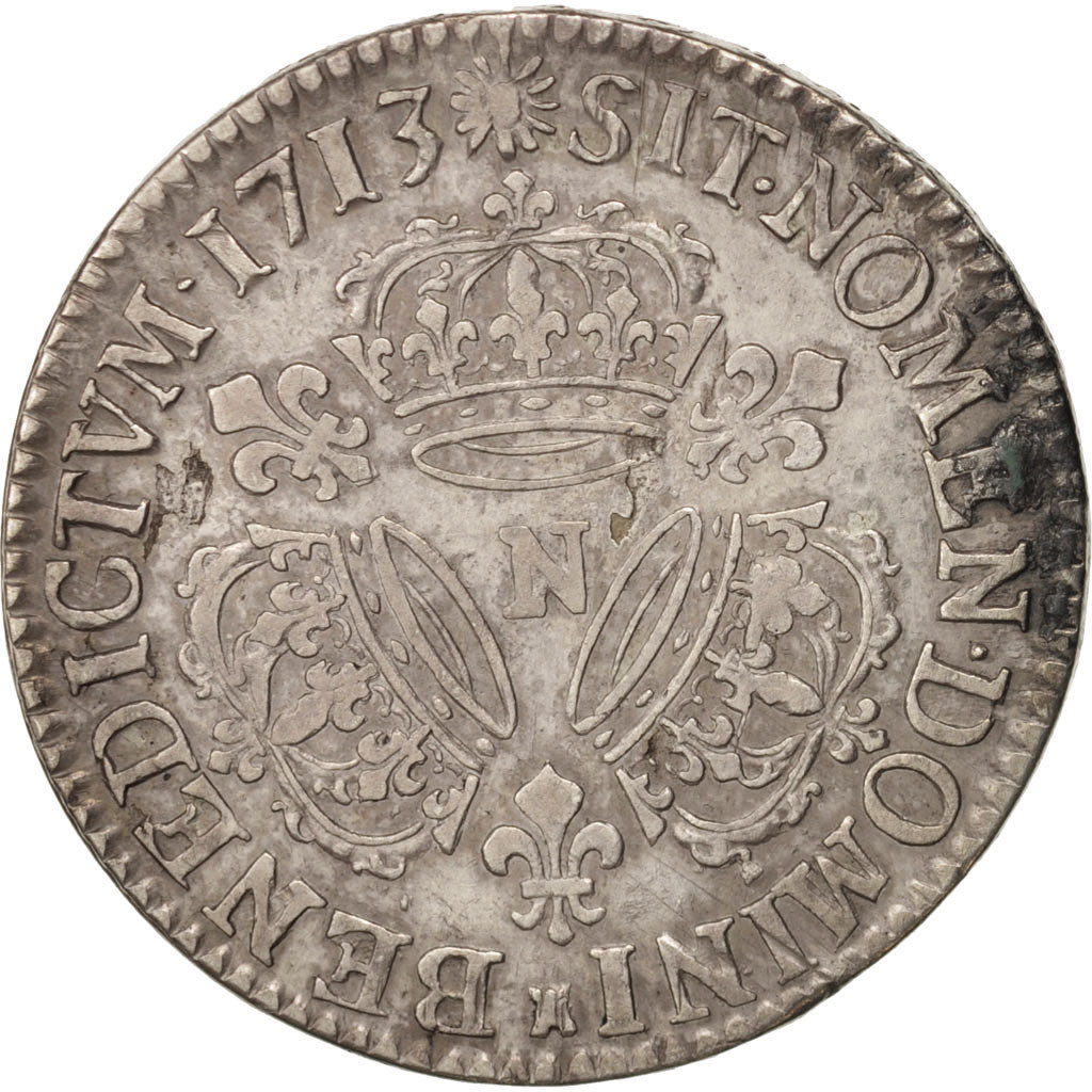 France, Louis XIV, 1/2 Écu aux 3 couronnes, 1713, Montpellier, KM 382.12