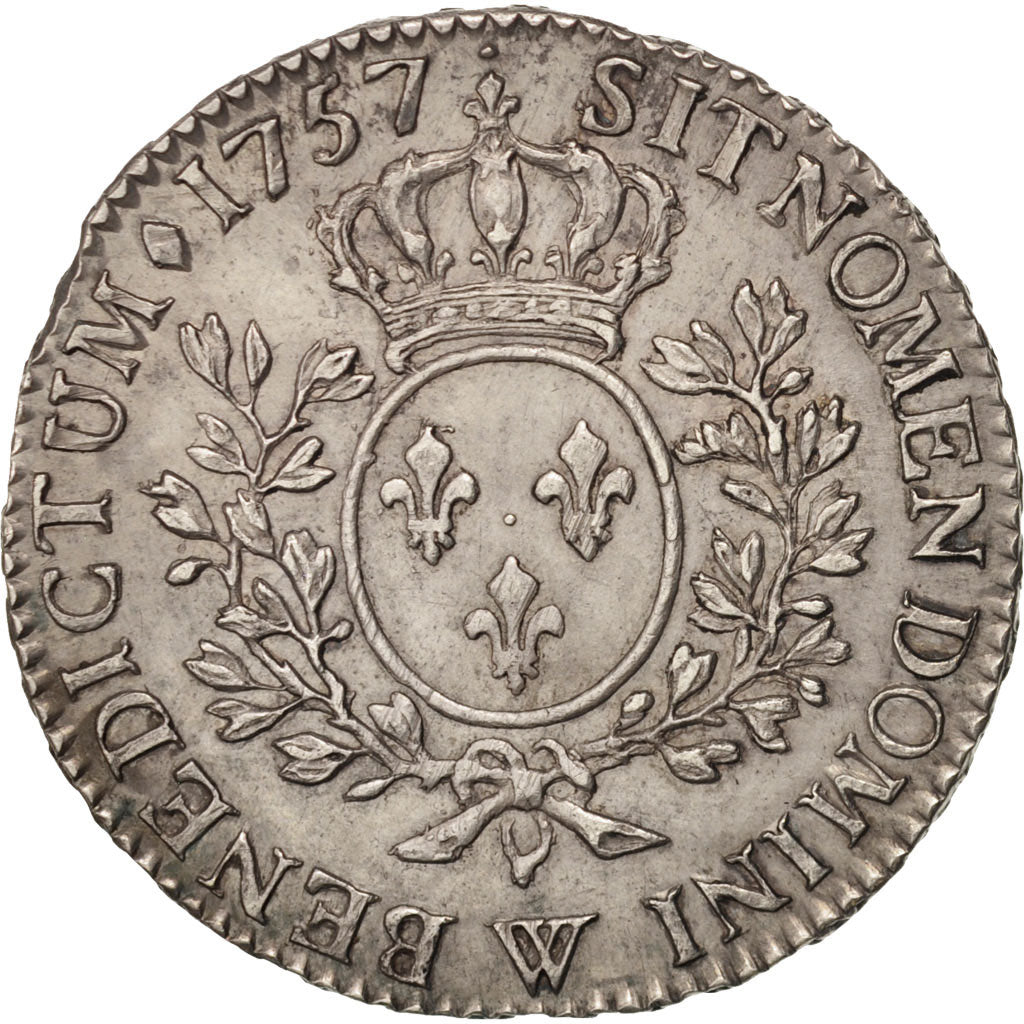 France, Louis XV, 1/2 Écu au bandeau, 1/2 ECU, 44 Sols, 1757, Lille, MS(64)