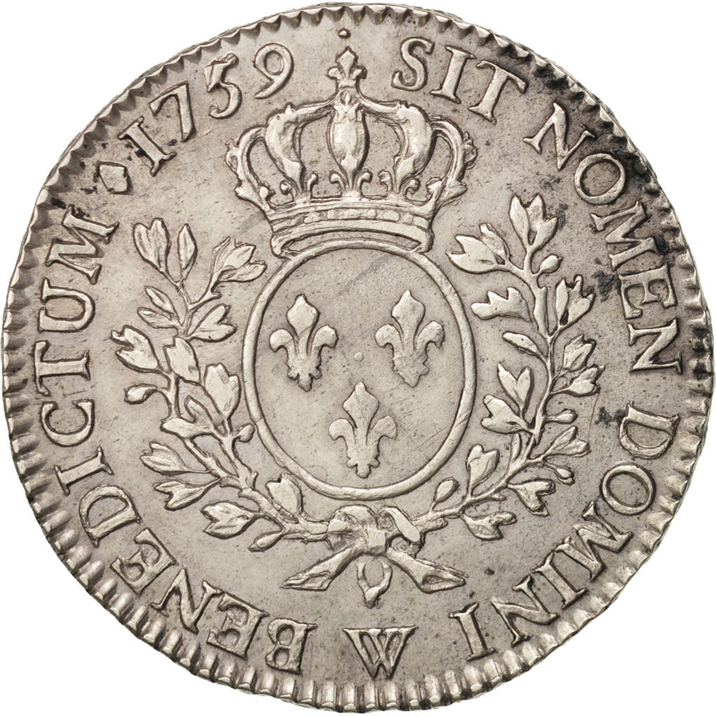 France, Louis XV, 1/2 Écu au bandeau, 1/2 ECU, 44 Sols, 1759, Lille, MS(60-62)