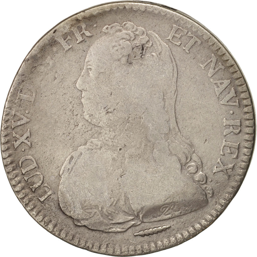 Monnaie, France, Louis XV, 1/2 Écu aux branches d'olivier, 1/2 ECU, 44 Sols