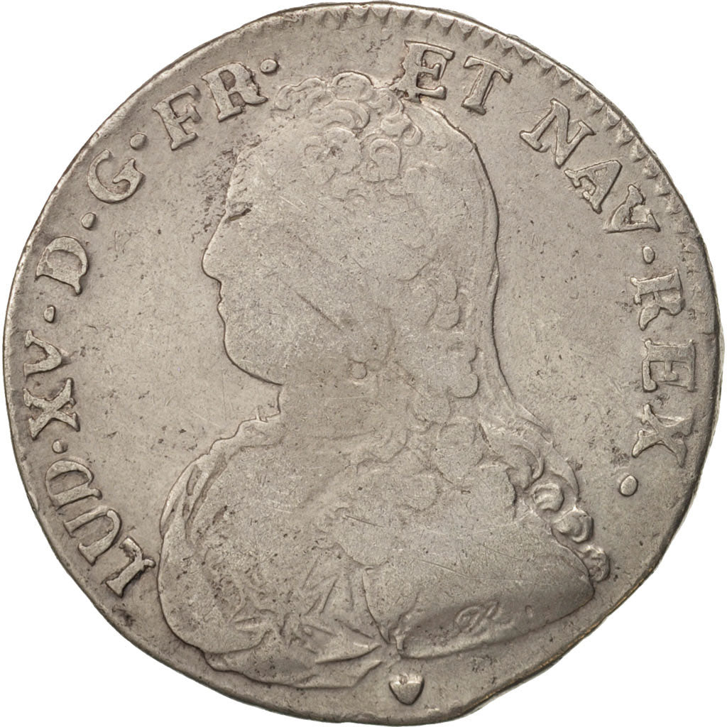 Monnaie, France, Louis XV, 1/2 Écu aux branches d'olivier, 1/2 ECU, 44 Sols