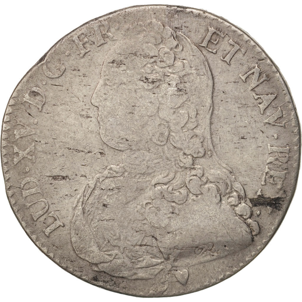 Monnaie, France, Louis XV, 1/2 Écu aux branches d'olivier, 1/2 ECU, 44 Sols