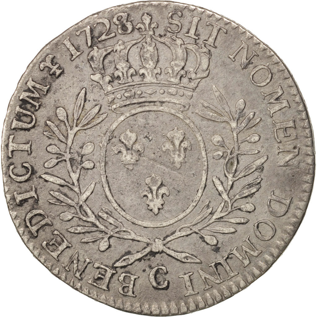 Coin, France, Louis XV, 1/2 Écu aux branches d'olivier, 1/2 ECU, 44 Sols, 1728