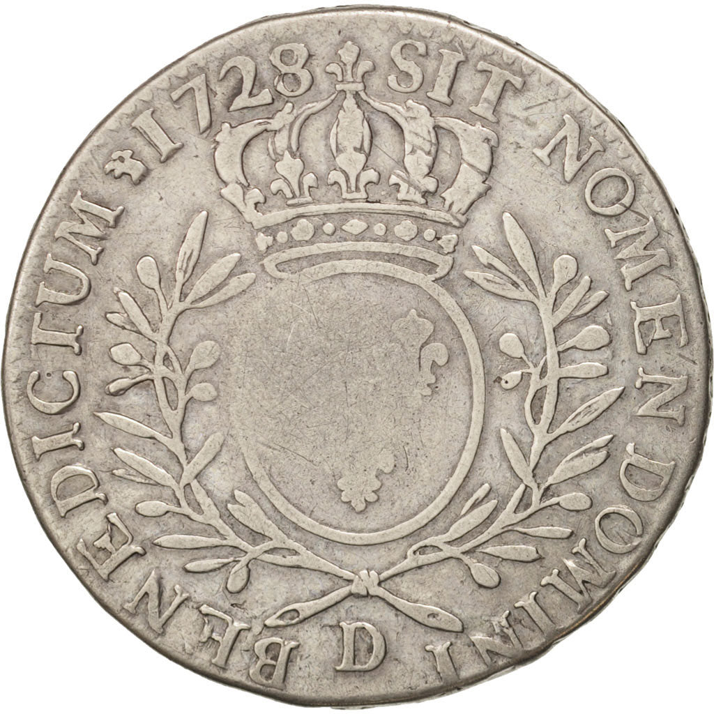 Coin, France, Louis XV, 1/2 Écu aux branches d'olivier, 1/2 ECU, 44 Sols, 1728