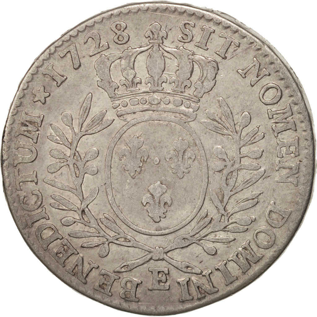 Coin, France, Louis XV, 1/2 Écu aux branches d'olivier, 1/2 ECU, 44 Sols, 1728