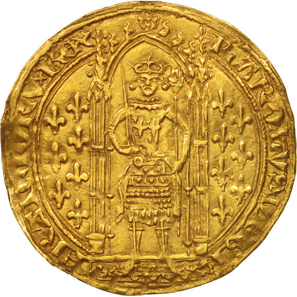 France, Charles V, Franc à pied, AU(50-53), Gold, Duplessy:360