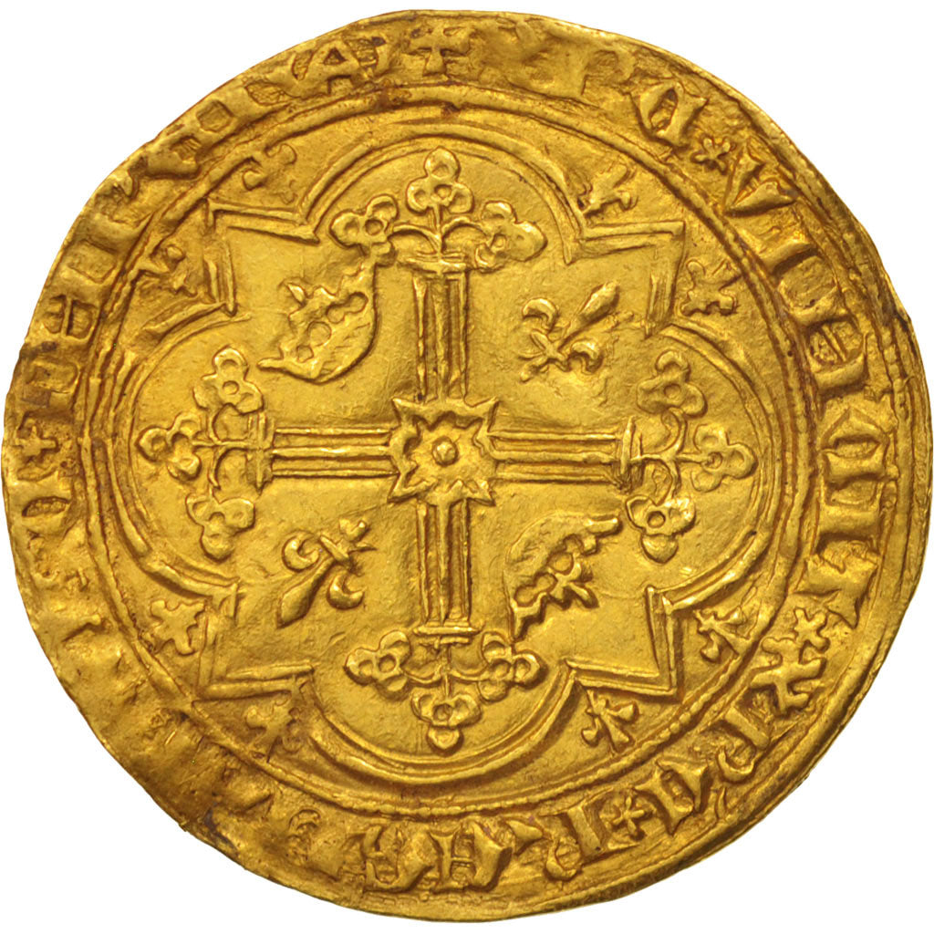 France, Charles V, Franc à pied, AU(50-53), Gold, Duplessy:360
