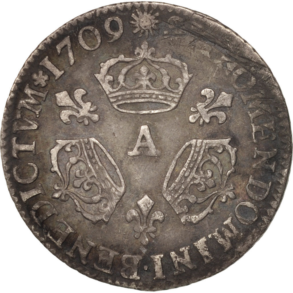 Coin, France, Louis XIV, 1/10 Écu aux 3 couronnes, 1/10 Ecu, 1709, Paris